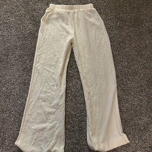 Cream colored wide leg swim coverup pants